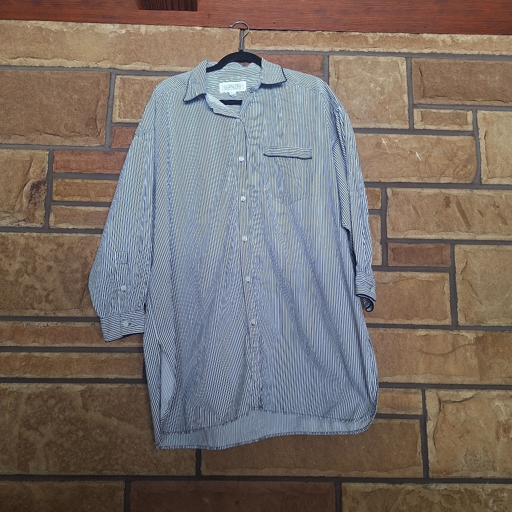 Victoria's Secret Country Collection Vintage Button Down Striped Dress Large